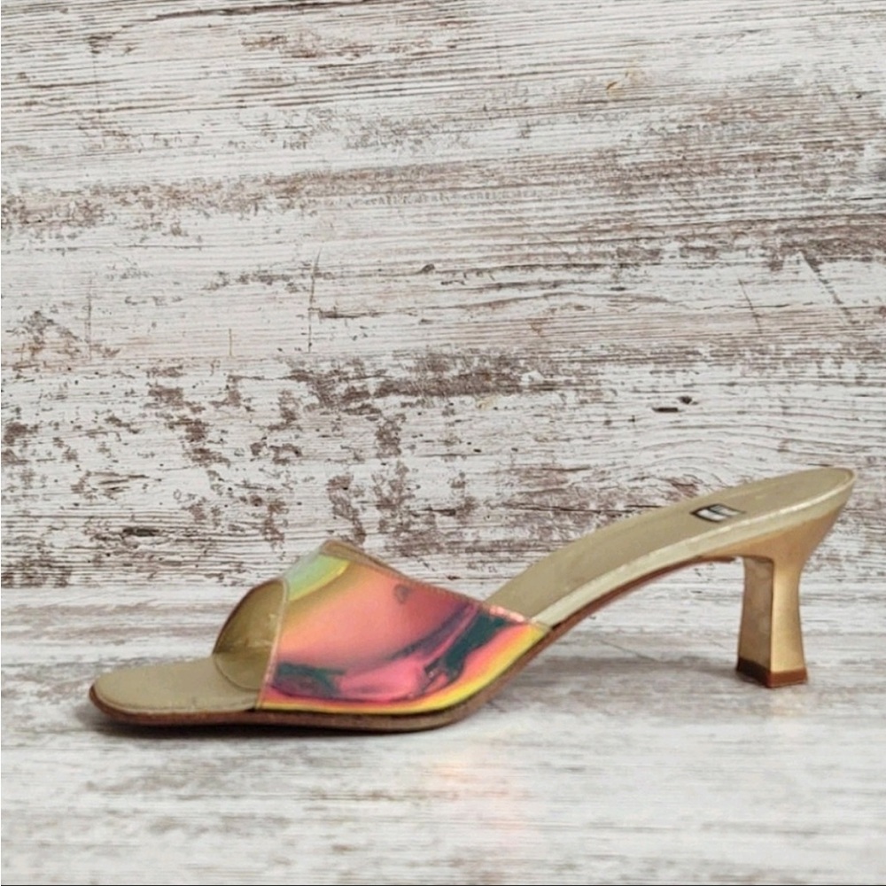 Stuart Weitzman | Iridescent Gold Heels Sandals